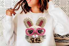 Faux Yarn Leopard Bunny Easter Design PNG Product Image 4