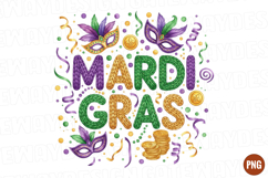 Faux Yarn Mardi Gras Png Crochet Png Product Image 1