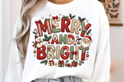 Faux Yarn Merry and Bright Christmas PNG Product Image 2