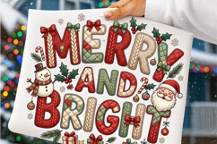 Faux Yarn Merry and Bright Christmas PNG Product Image 4