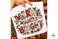 Faux Yarn Merry and Bright Christmas PNG Product Image 1