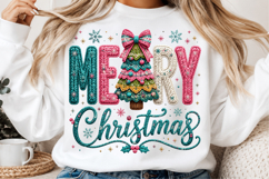 Faux Yarn Merry Christmas PNG Product Image 2