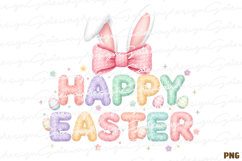 Faux Yarn Pastel Easter Bunny Ears PNG - Pastel Easter Bunny Product Image 1