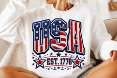Faux Yarn Patchwork USA Png Product Image 2