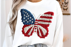Faux Yarn Patriotic 4th of July Png, Latch Hook Butterfly Product Image 4