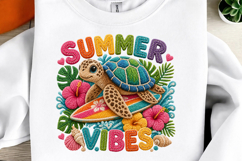 Summer Vibes Cow Sublimation Design Preppy Summer Collage Product Image 6