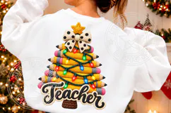 Faux Yarn Teacher Christmas PNG, Christmas Latch hook png Product Image 2