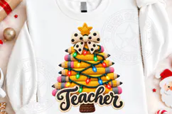 Faux Yarn Teacher Christmas PNG, Christmas Latch hook png Product Image 4