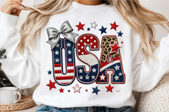 Faux Yarn USA Patchwork PNG Product Image 3