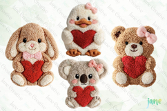 Faux Yarn Valentine Animal Clipart Product Image 1