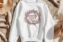 Favorite Aunt Ever SVG PNG | Floral Wreath Trendy Design Product Image 3