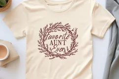 Favorite Aunt Ever SVG PNG | Floral Wreath Trendy Design Product Image 2