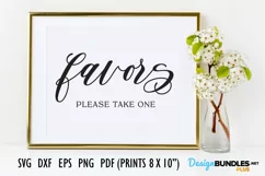 Favor Bridal Shower Sign, Bridal Party Printable Sign BR-PLU Product Image 1