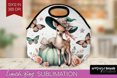 Fawn Halloween Lunch Bag Coquette Lunch Bug PNG Sublimation Product Image 1