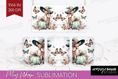 Fawn Halloween Mug Wrap Coquette Mug PNG Sublimation Product Image 1