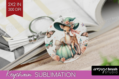 Fawn Halloween Keychain PNG Coquette Keychain Sublimation Product Image 1