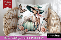 Fawn Halloween Pillow Sublimation Coquette Pillow Cover PNG Product Image 1