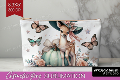 Fawn Halloween Cosmetic Bag Coquette Makeup Bag PNG Product Image 1