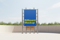 Modern billboard mockup on sleek metal frame Product Image 1