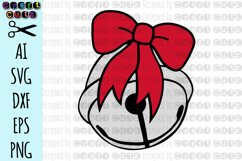 Santa Bell, Christmas Bell, Christmas Bow, Christmas svg Product Image 1