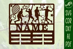 Tennis male medal holder Name svg laser cut template Product Image 4