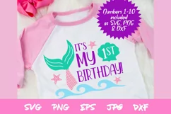 birthday svg, mermaid svg, sublimation, silhouette, cricut Product Image 1