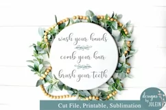 Wash, Comb, Brush Bathroom SVG, Sublimation, Printable Product Image 2