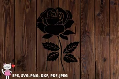 Rose Florals Silhouette Svg, Rose Flowers Silhouette Svg, Product Image 4