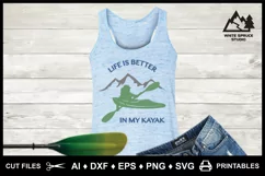 Kayak Logo SVG, Kayak Saying, Life is Better, Kayak Woman Product Image 11