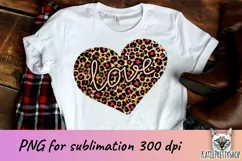 Valentine's day sublimation design, love, heart, leopard Product Image 1