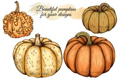 Fancy halloween clipart, halloween party png set, pumpkins Product Image 10