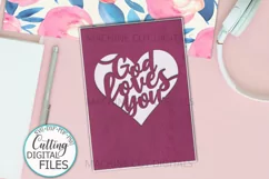 Love Birthday Card svg dxg cut out papercut template Product Image 4