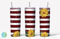 Sunflower Tumbler | Striped Skinny Tumbler Sublimation Product Image 3