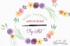 Watercolor Flower Wreath Floral Clipart Set Product Image 3