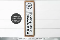 SVG Welcome To Our Home Vertical Porch Sign | Farmhouse SVG Product Image 1