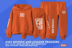 kids hoodie and JOGGER TROUSERS Mockup PSD templates Product Image 1