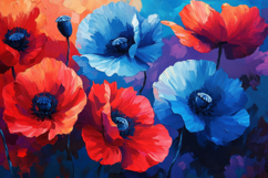 Colorful Watercolor Flowers Background Wallpaper Product Image 1