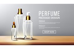 Cosmetic Glass Design Vector. Bottle. Oil, Water Product Image 1