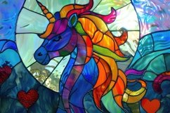 Stained Glass Unicorn Background Wallpaper Product Image 1