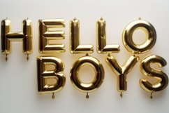 Golden Text HELLO BOYS Background Product Image 1