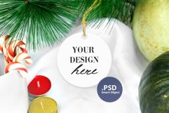 Round Holiday Ornament Mockup, Sublimation Ornament Mockup Product Image 1