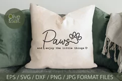 Enjoy the little things, motivational quote svg, dog paw svg Product Image 2