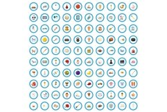100 playground icons set, cartoon style Product Image 1