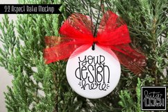 Red Tulle Flat Ceramic Ornament Mockup | Stylized Photo Product Image 1