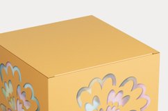 Cuttable Cube Favor Box with Flower Motif Template SVG EPS Product Image 4