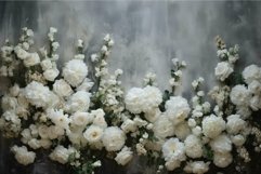 Ethereal white floral arrangement on misty background Product Image 1