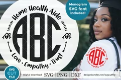 Home health aide svg, Home care aide, HHA heart svg dxf png Product Image 1