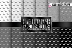 Seamless Grey and Silver Crown Papers Product Image 1