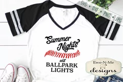 Summer Nights Ballpark Lights Baseball Softball SVG DXF File Product Image 1