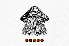 Silhouette of Nature Fungus Plant Mushrooms Product Image 3